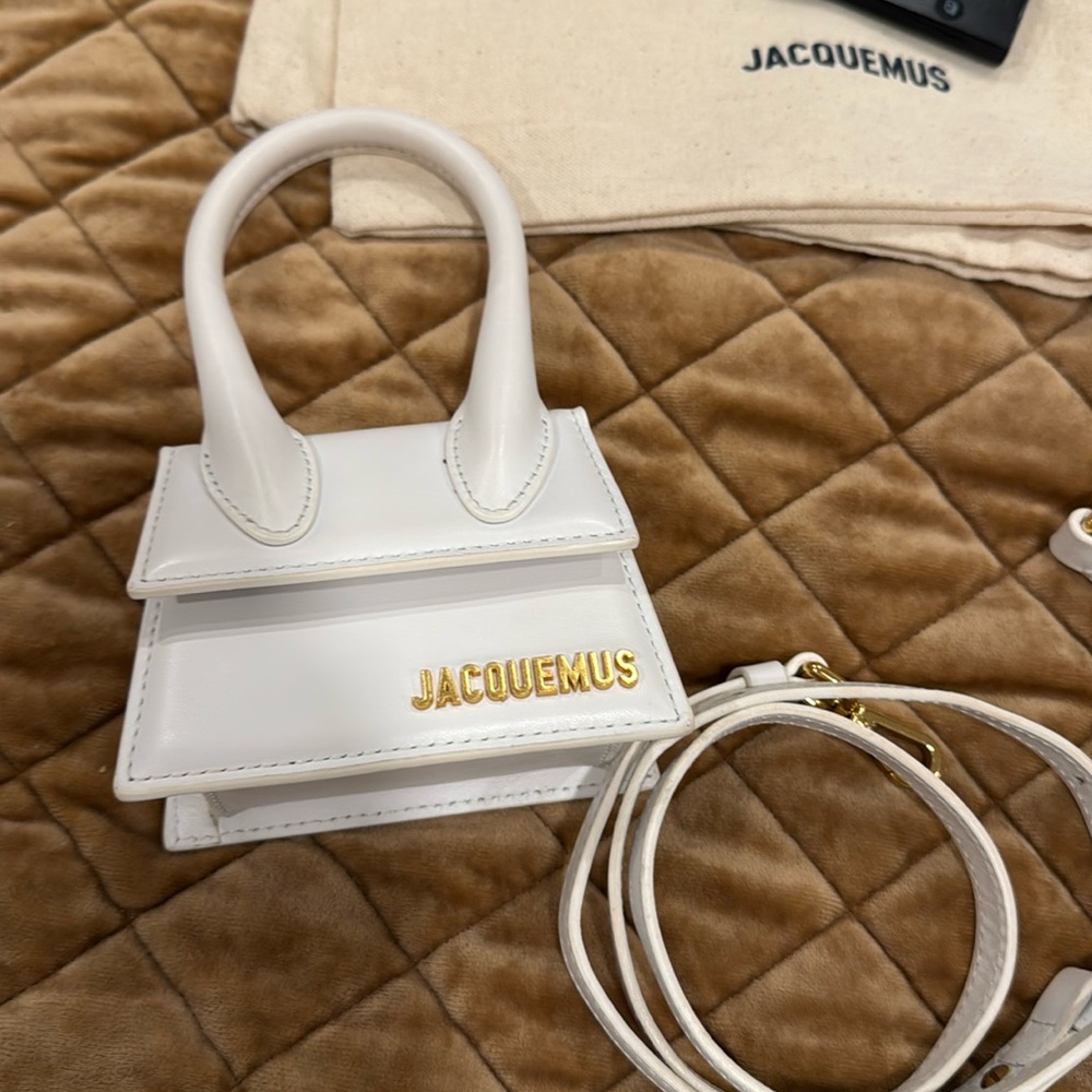 Jacquemus Cream and Gold Mini Bag